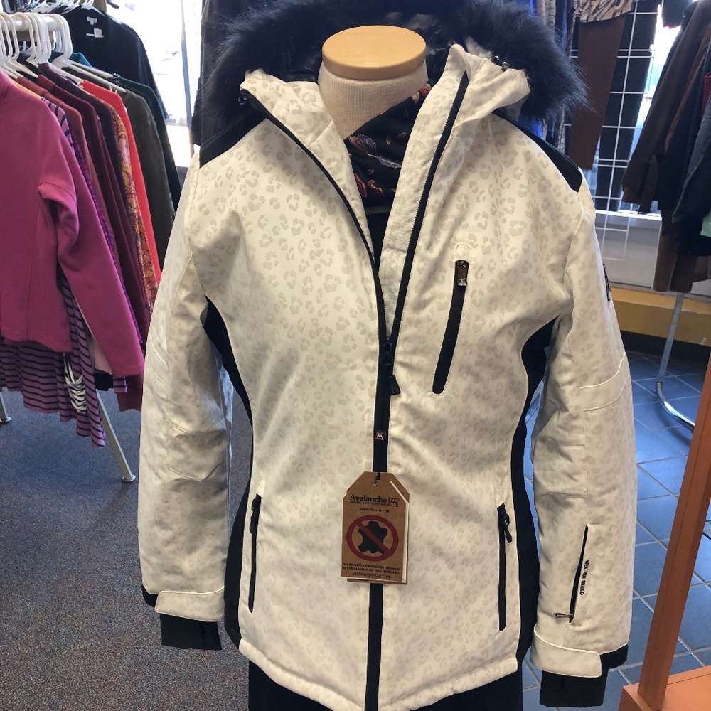 Avalanche White and Black  Leopard  Print Ski Jacket
